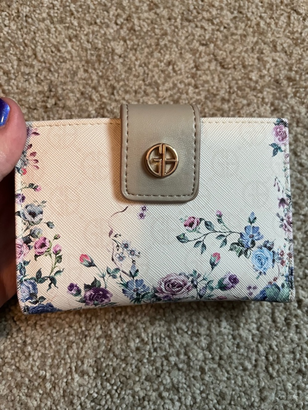 Giani Bernini Floral Print Snap Wallet - Beige Floral